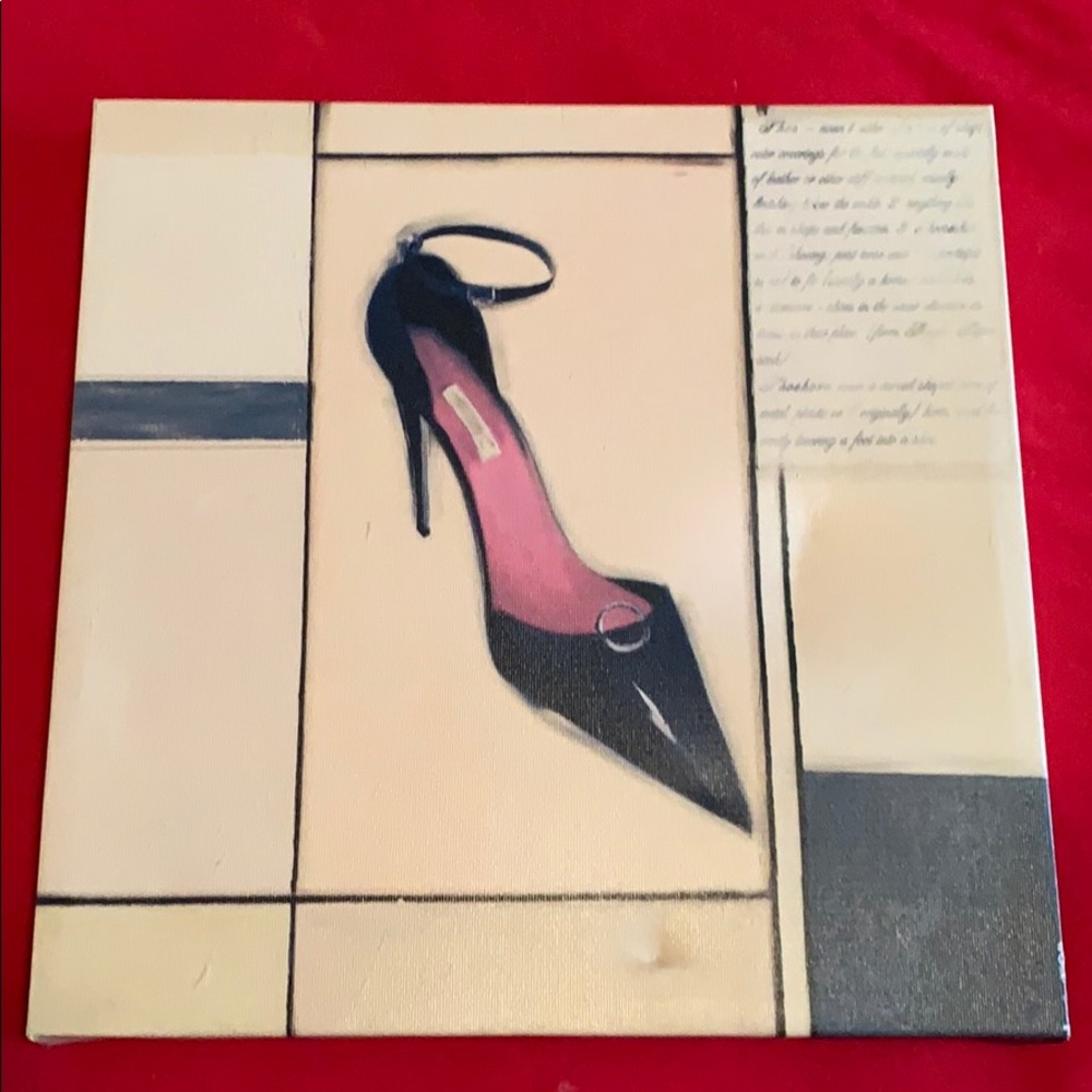High heel wrapped canvas wall hanging